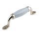 Grey Crackle Small Ceramic Silver Door Handles